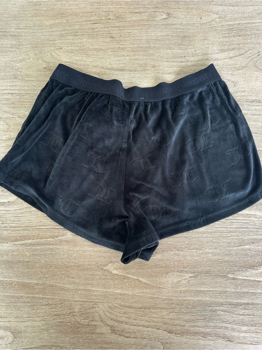 Juicy Couture‎ Black Velour Lounge PJ Shorts Y2K